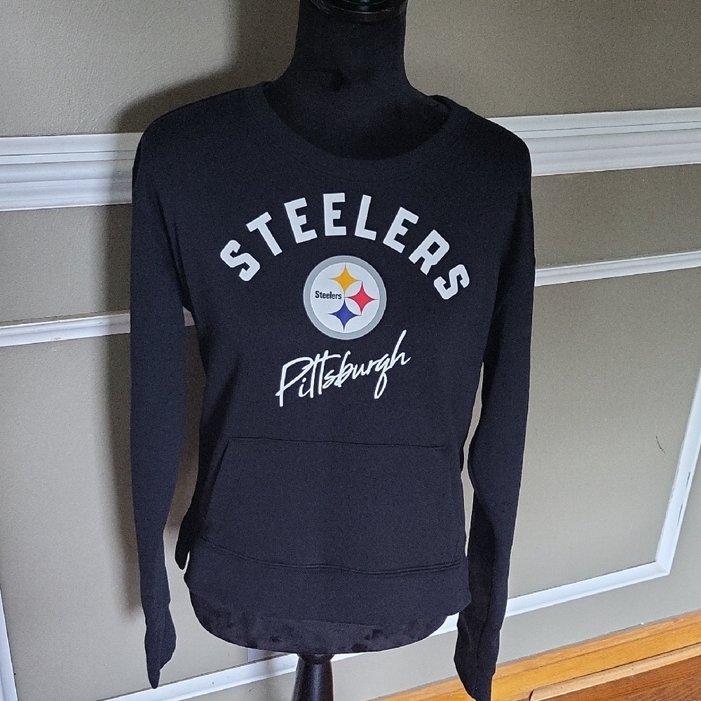 NFL Pittsburgh Steelers Women's Black Crew Neck Sweater Size Medium NWT